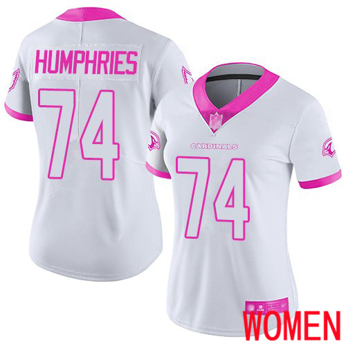 Arizona Cardinals Limited White Pink Women D.J. Humphries Jersey NFL Football #74 Rush Fashion